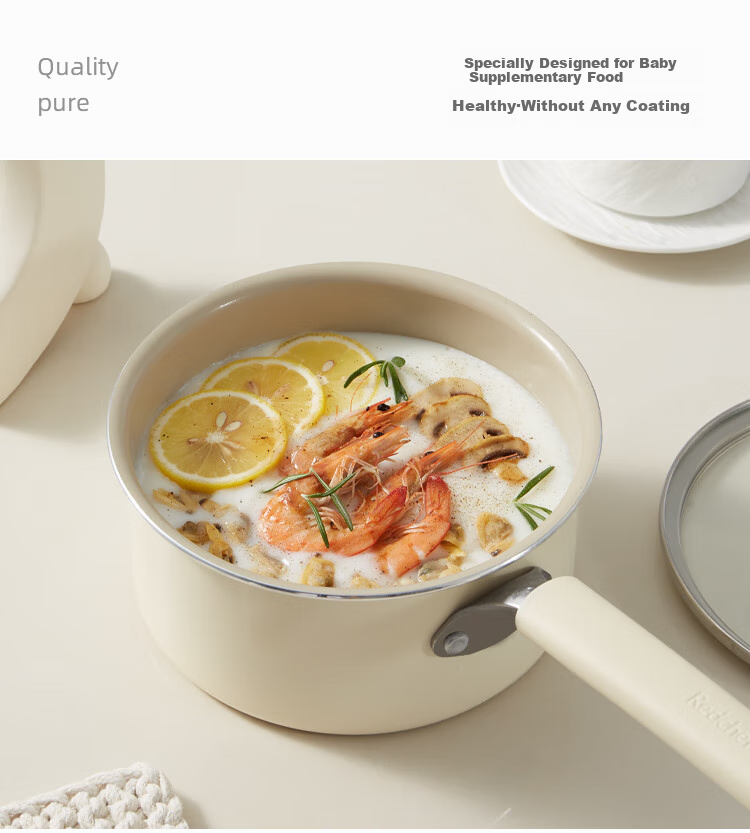 Керамический суповой горшок REDCHEF с паровой вставкой, 18 см, для дома, с длинной ручкой, для тушения, супов, каш, совместим с индукционными и газовыми плитами