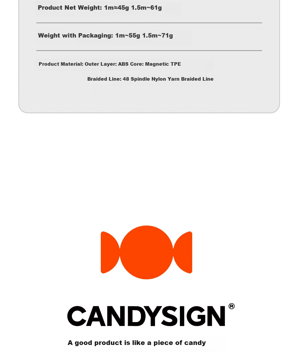 Кабель CANDYSIGN MagTie Full Magnetic Cable Tie 100W USB C-C Оранжевый 1.5м для зарядки Apple iPhone, Кабель данных 5A Быстрая зарядка Кабель для ноутбука