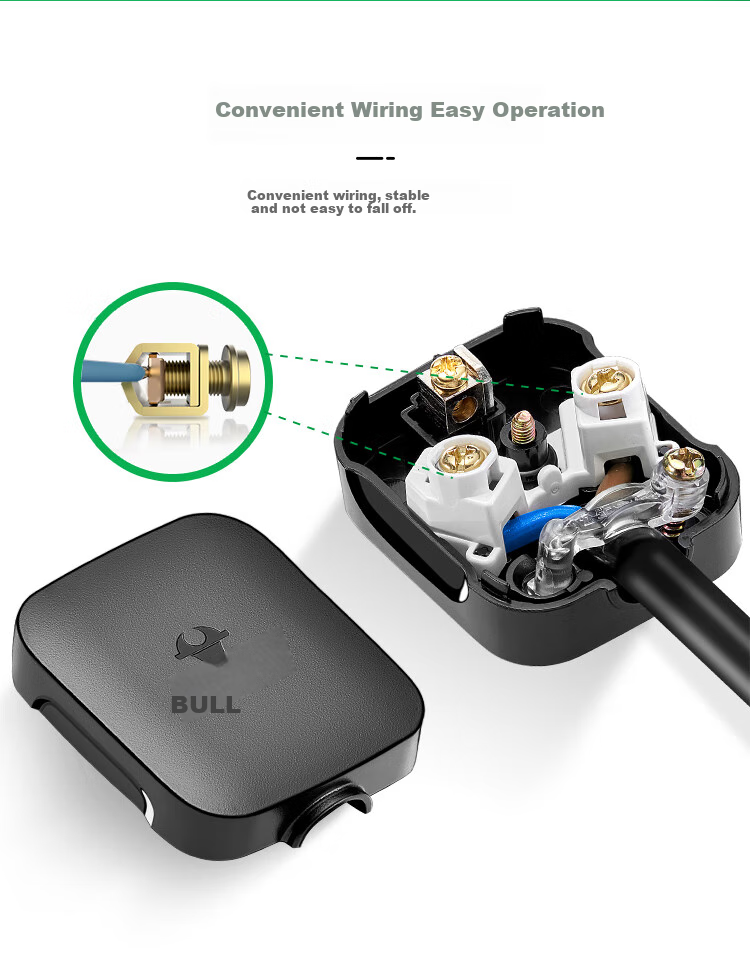 Удлинитель BULL GNT-10S, 10А, трехштырьковый, черный, 10 шт.