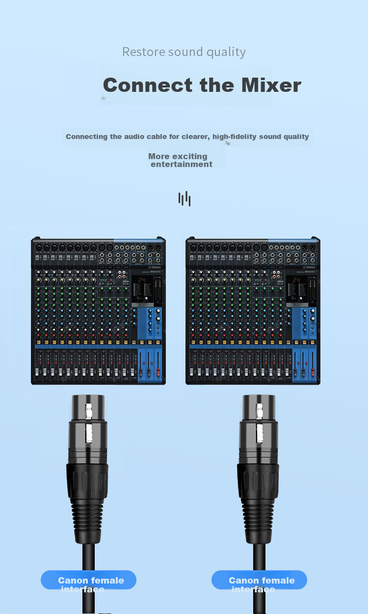 Кабель Yeren XLR Female to Female, 1.5 метра, аудио микрофонный кабель, кабель для микшера, усилителя, наушников, YR-YP53