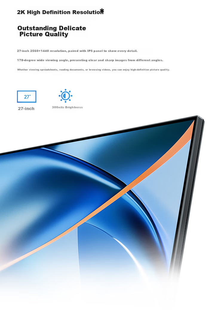 Монитор MI REDMI 27-дюймовый 2K, 120 Гц, IPS, двухцветный, офисный, модель A27Q