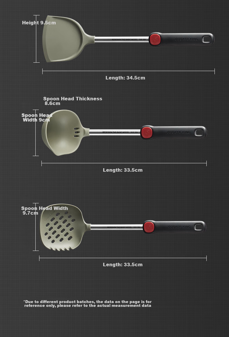 Половник COOKER KING из силикона, жаропрочный, для горячего, антипригарный, 34.5 см