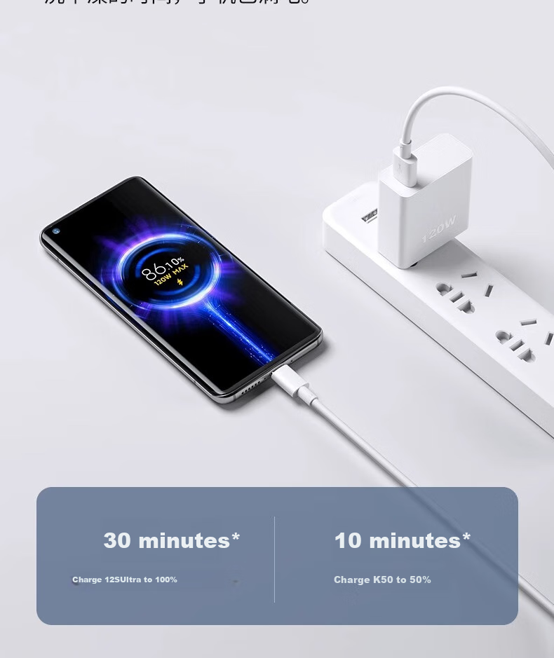 Кабель Nengshi Type-C, 6A, 1м, белый, для быстрой зарядки Xiaomi, Redmi, Black Shark