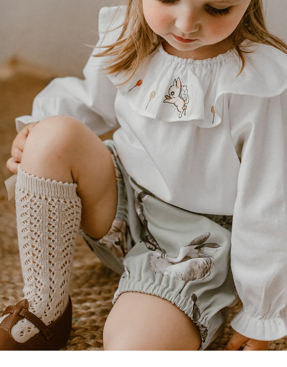 Детские носки OAK FAMILY, модель "Бабочка", принцессы, тонкие, длинные, размер L (3-5 лет), цвет абрикосовый