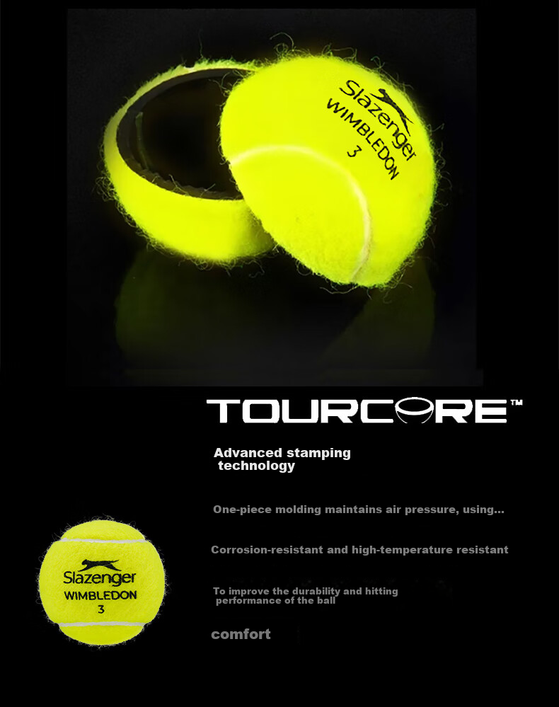 Мячи для тенниса Slazenger Official Wimbledon Ball, тренировочные и игровые, в металлической банке, 3 шт.