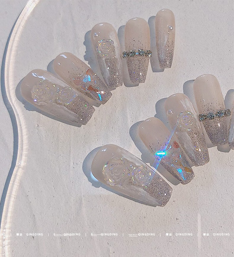Наклейки для ногтей Chense Handmade Wearable Nail Stickers, короткие накладные ногти (стеклянный глаз кошки S)