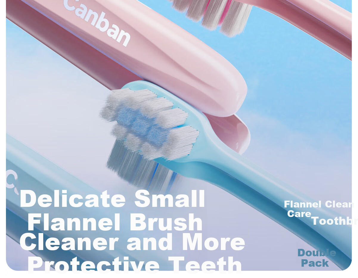 Зубная щетка Canban Velvet Soft Bristle с мягкой щетиной, защитой десен и уходом за полостью рта, парный набор, 2 шт.