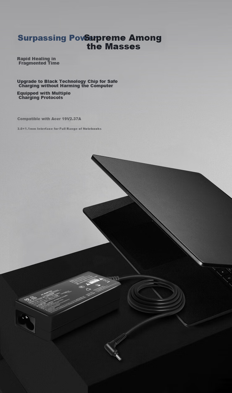 Зарядное устройство для ноутбука Youpin Hengji, адаптер питания Acer Swift 3 SF314, 45 Вт, 19 В 2.37 А, тонкий круглый разъем 3.0*1.1 мм