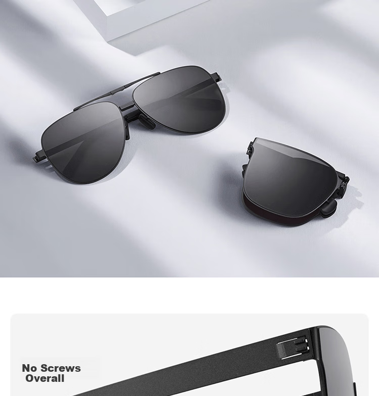 Солнцезащитные очки Mijia Polarized Sunglasses, ультратонкие складные, квадратная оправа, антибликовые, защита от УФ-лучей, для вождения, унисекс, пилотский стиль