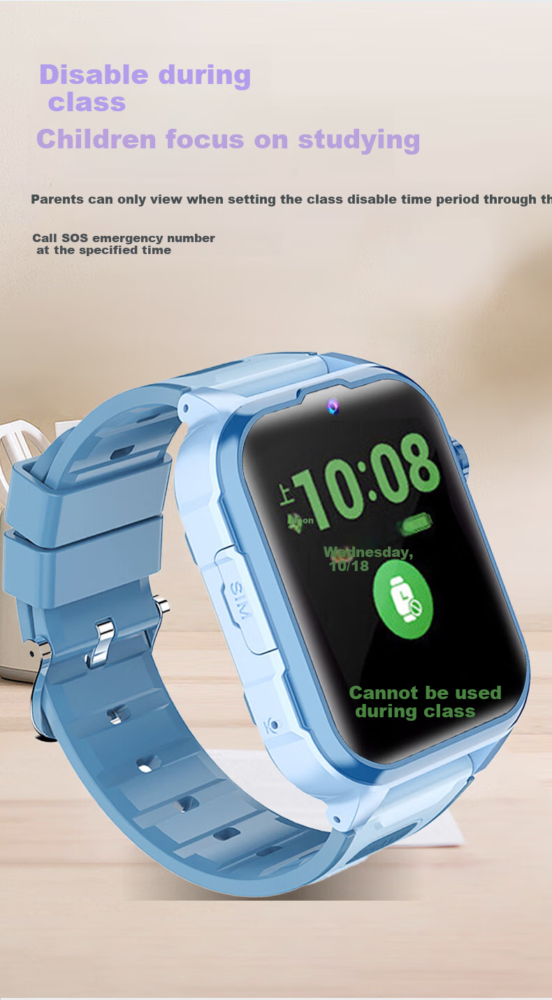 Детские смарт-часы Soaiy Y65, синие, с GPS, 4G, водонепроницаемые, с SIM-картой, для детей и подростков, с функцией видеозвонков и голосового чата