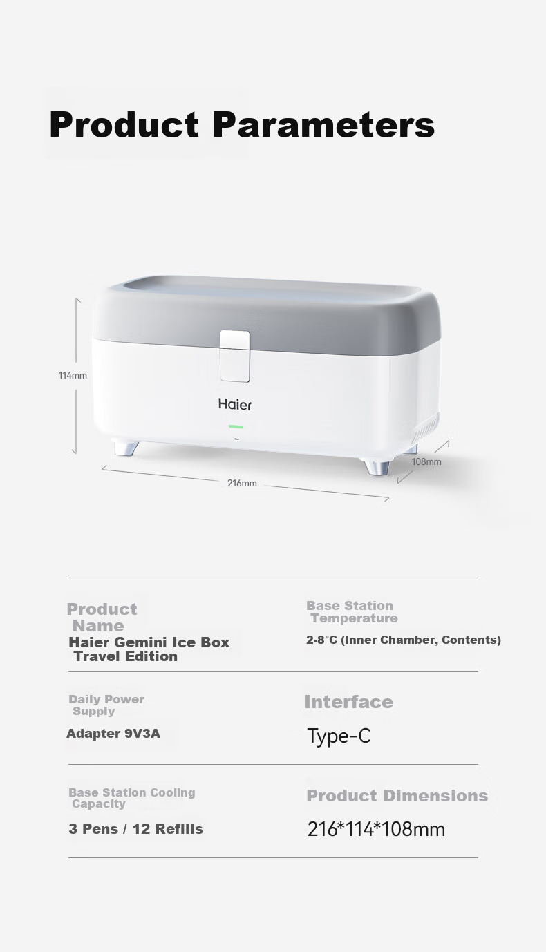Портативный холодильник Haier [Travel Model] с двойной изоляцией, большой вместимостью для дома и автомобиля, 25 л, белый