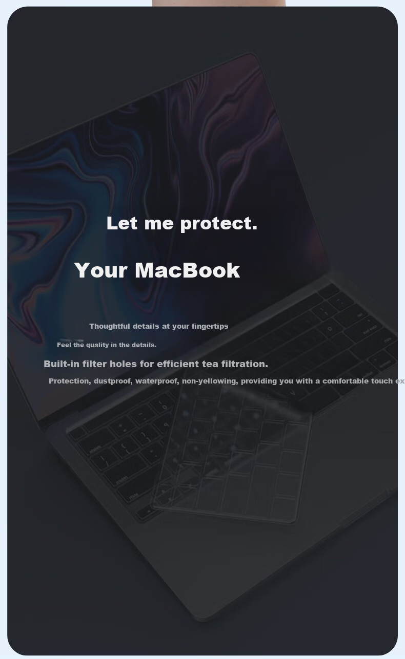 Защитная пленка для клавиатуры Shanmo для Apple MacBook Air/Pro, ультратонкая, прозрачная, водонепроницаемая, пылезащитная
