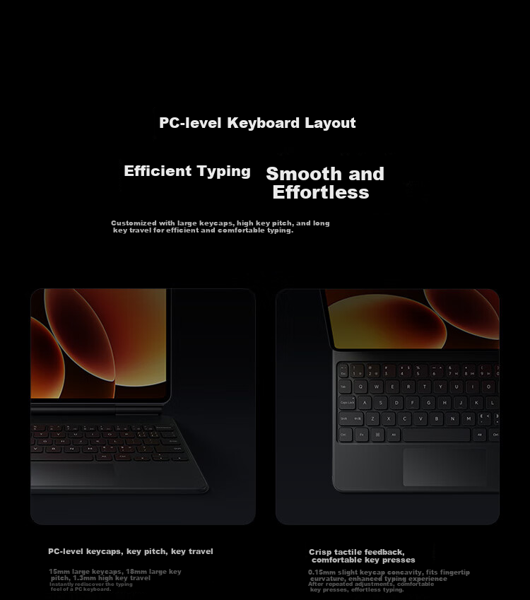Планшетная клавиатура MI Floating Keyboard с тачпадом, черная, для Xiaomi Pad 8/8 Pro