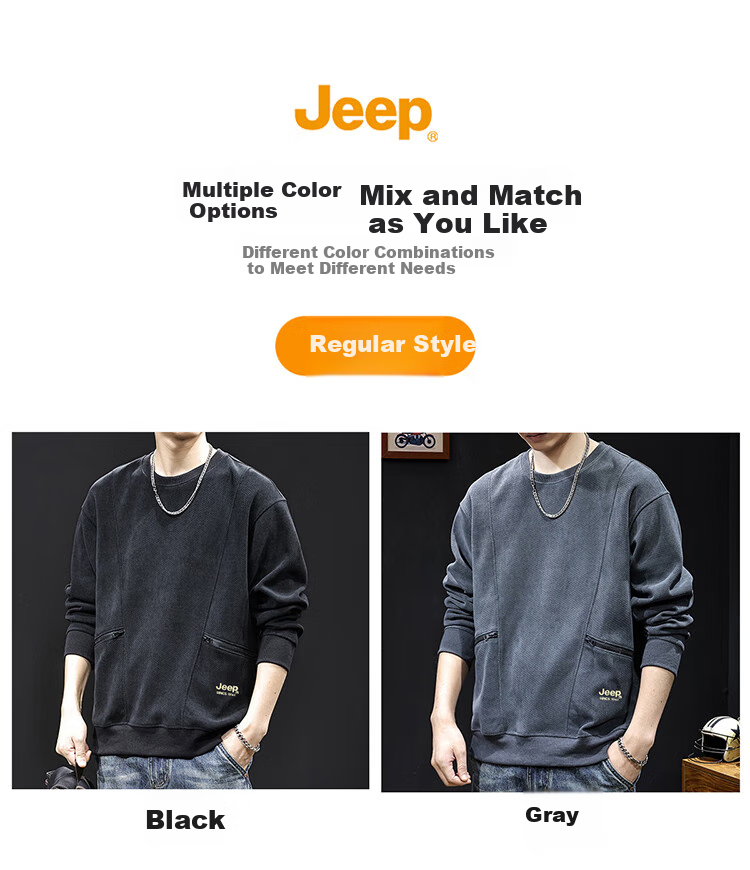 Толстовка JEEP мужская, осенне-зимняя, тяжелая, повседневная, с длинным рукавом, свободная, теплая, серая, 2XL