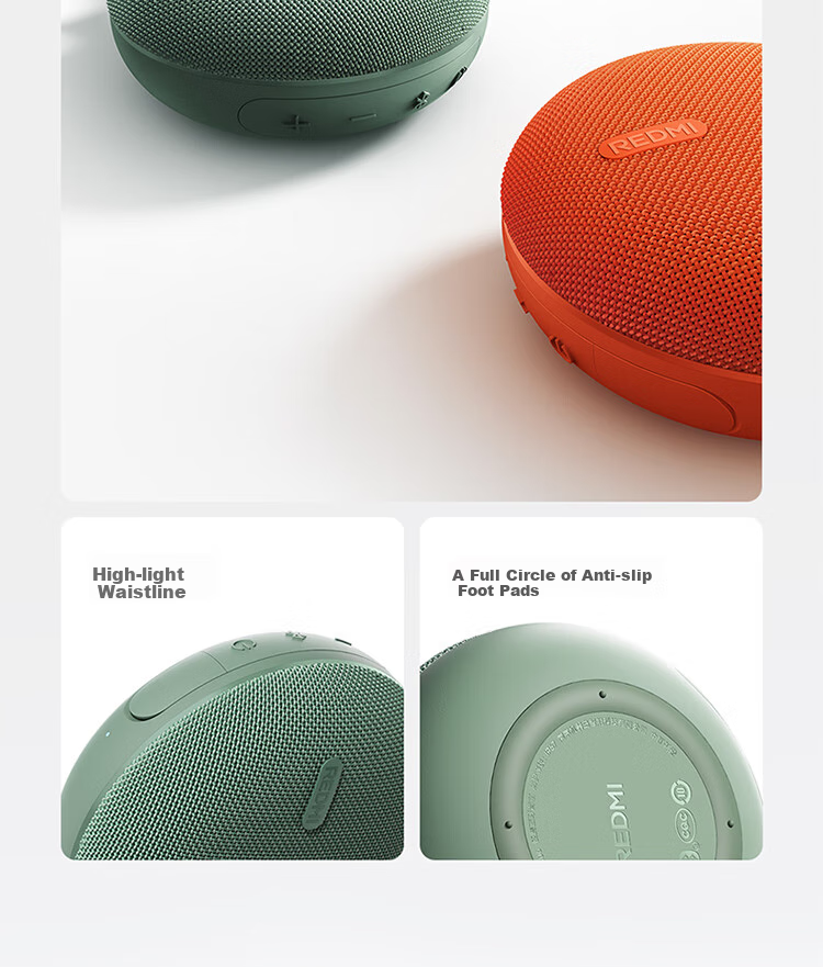 MI REDMI Bluetooth Speaker 2 Green - портативная Bluetooth-колонка с защитой от пыли и воды IP67, долгим временем работы и слотом для карт памяти