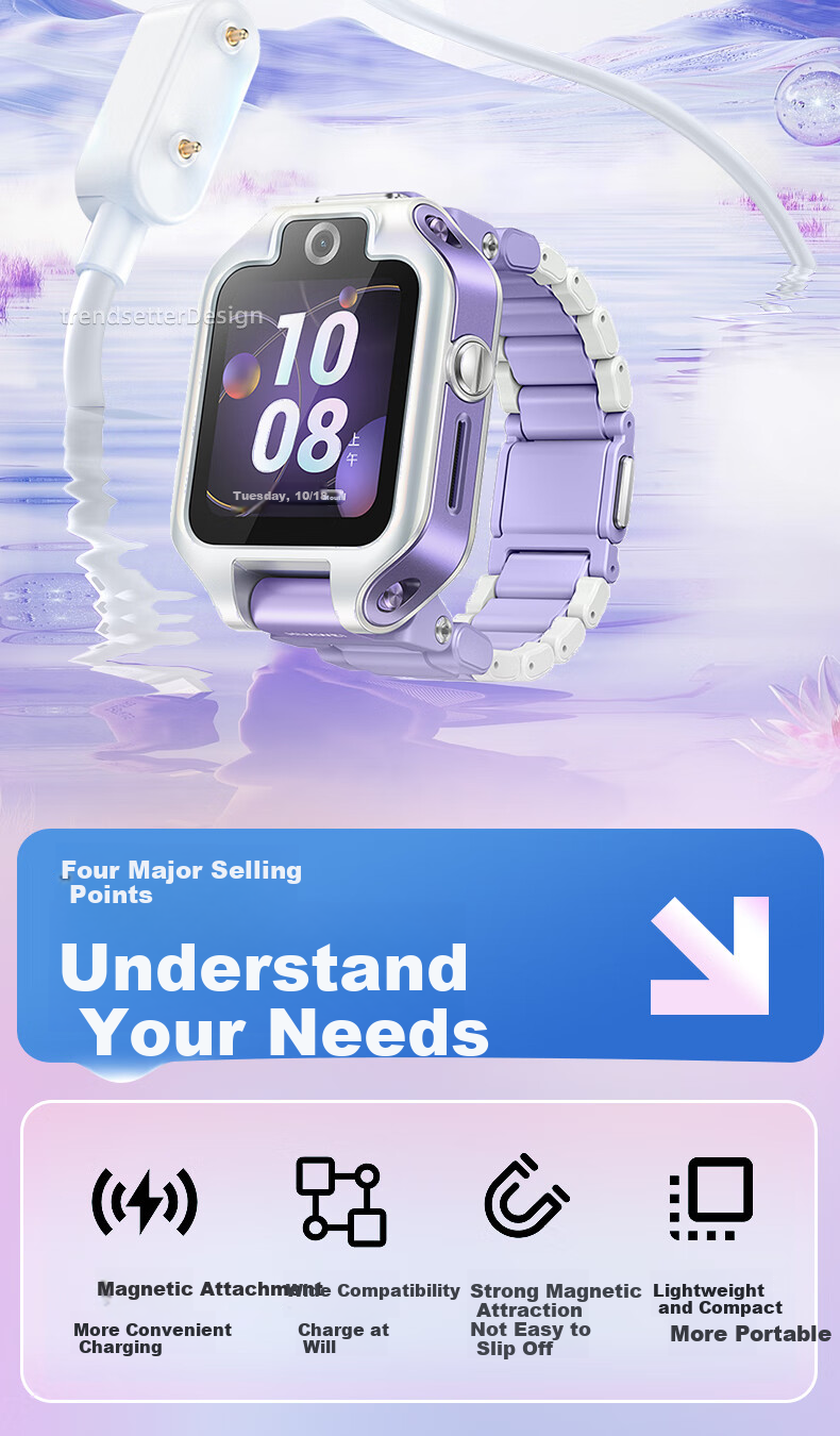 Магнитный кабель для зарядки Yingqian для Honor Band 10/9/7/6/es/nfc/Keep B4/B5, кабель для передачи данных, 0.8 м, серый