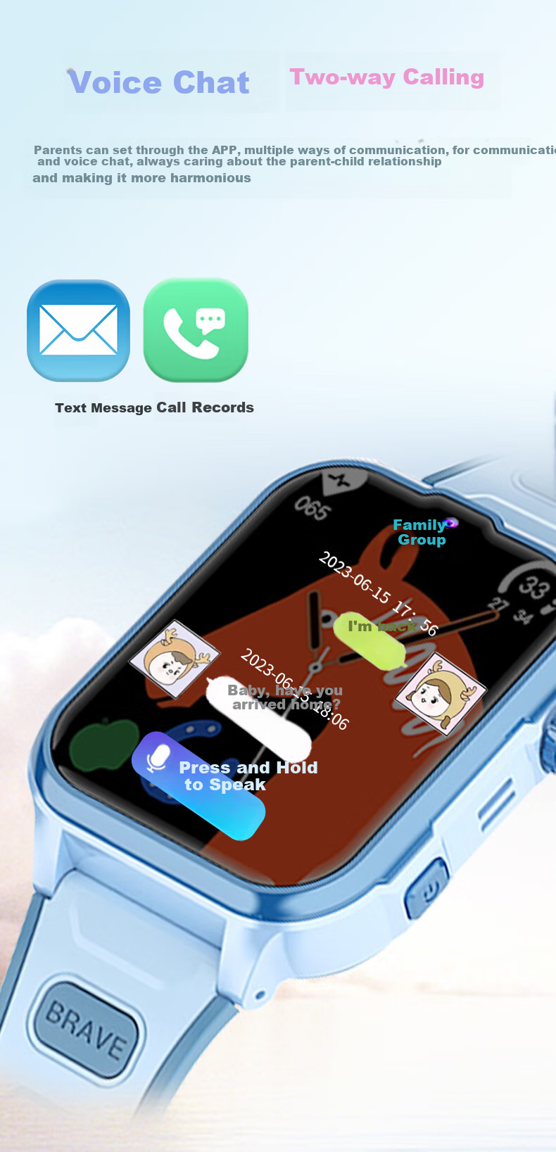 Детские смарт-часы Soaiy Y65, синие, с GPS, 4G, водонепроницаемые, с SIM-картой, для детей и подростков, с функцией видеозвонков и голосового чата