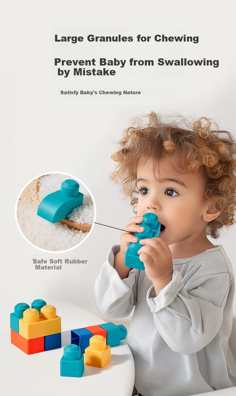 Конструктор CAREBABY "Мягкие кубики", 53 детали, для детей от 0 до 3 лет, подарок на день рождения