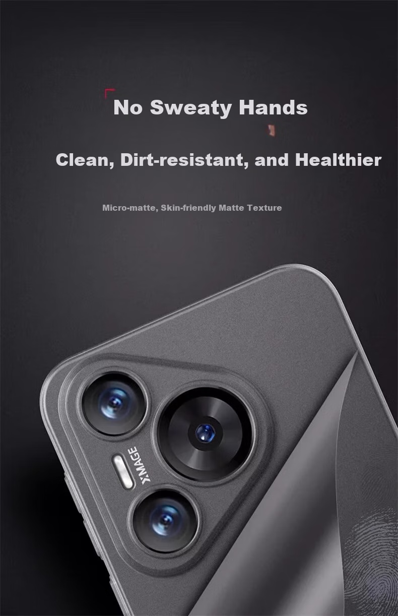 Чехол для Huawei Pura 70 HOLDZU, ультратонкий матовый, защита всего корпуса и объектива, черный