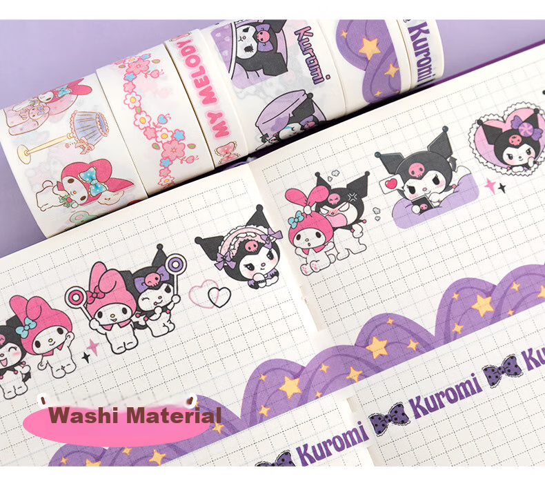 Подарочный набор для творчества Kuromi, для девочек, с блокнотом, стикерами, ручками и другими аксессуарами, для школьников, подарок на день рождения