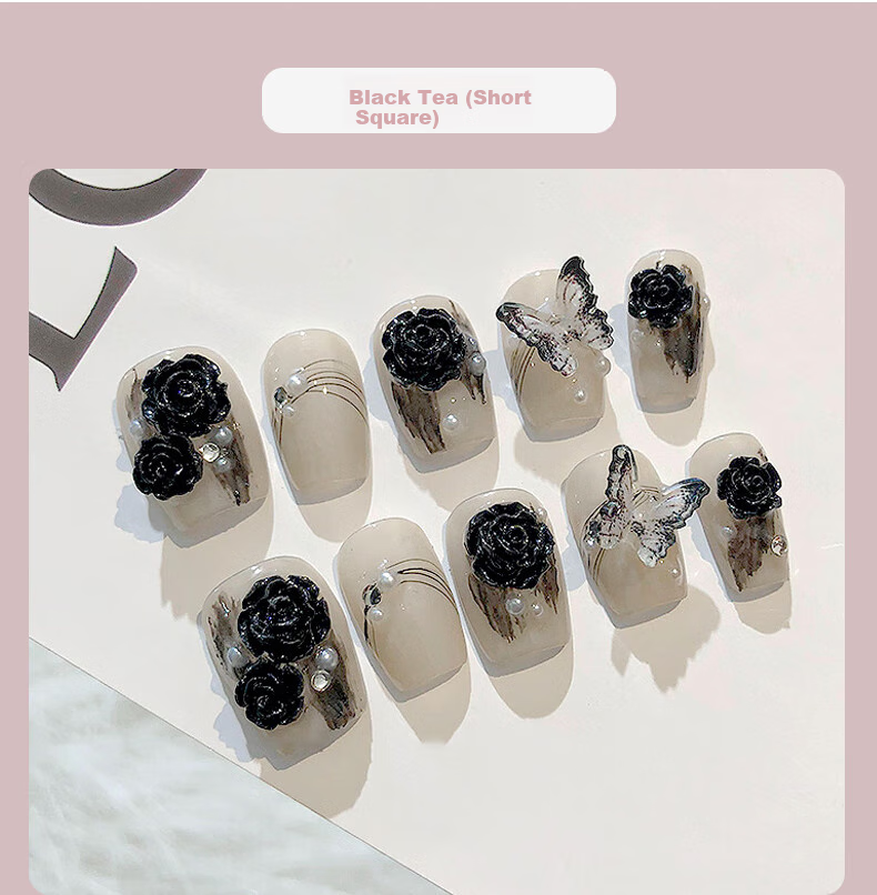 Наклейки для ногтей Chense Handmade Wearable Nail Stickers, короткие накладные ногти (стеклянный глаз кошки S)
