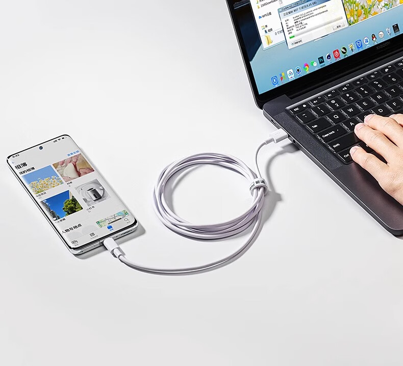 Кабель Nengshi Type-C, 6A, 1м, белый, для быстрой зарядки Xiaomi, Redmi, Black Shark