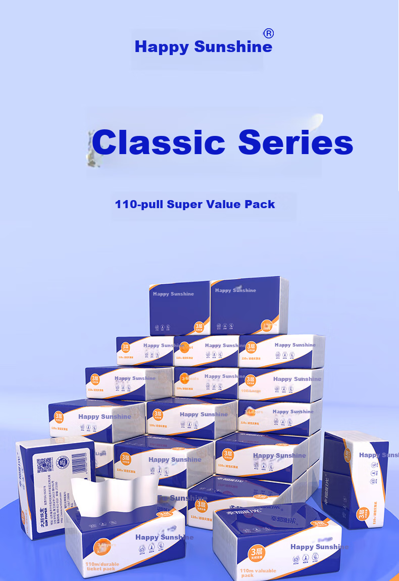 Бумажные салфетки Sunelement Classic Series, 3-слойные, 110 шт. в упаковке, 20 упаковок, 180x120 мм