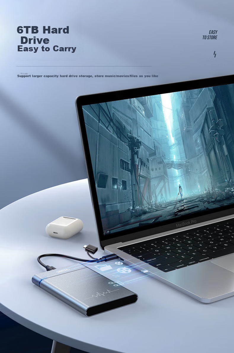 Внешний корпус для жесткого диска UNITEK S109B, 2.5 дюйма, Type-C 3.1, алюминиевый сплав, черный