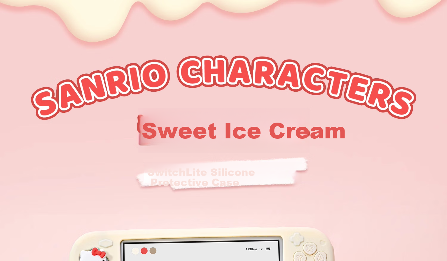 Защитный чехол Jixiang для Nintendo Switch Lite, полный комплект с колпачками для джойстиков, силиконовый, официальный, Sanrio Co-Branded, противоударный