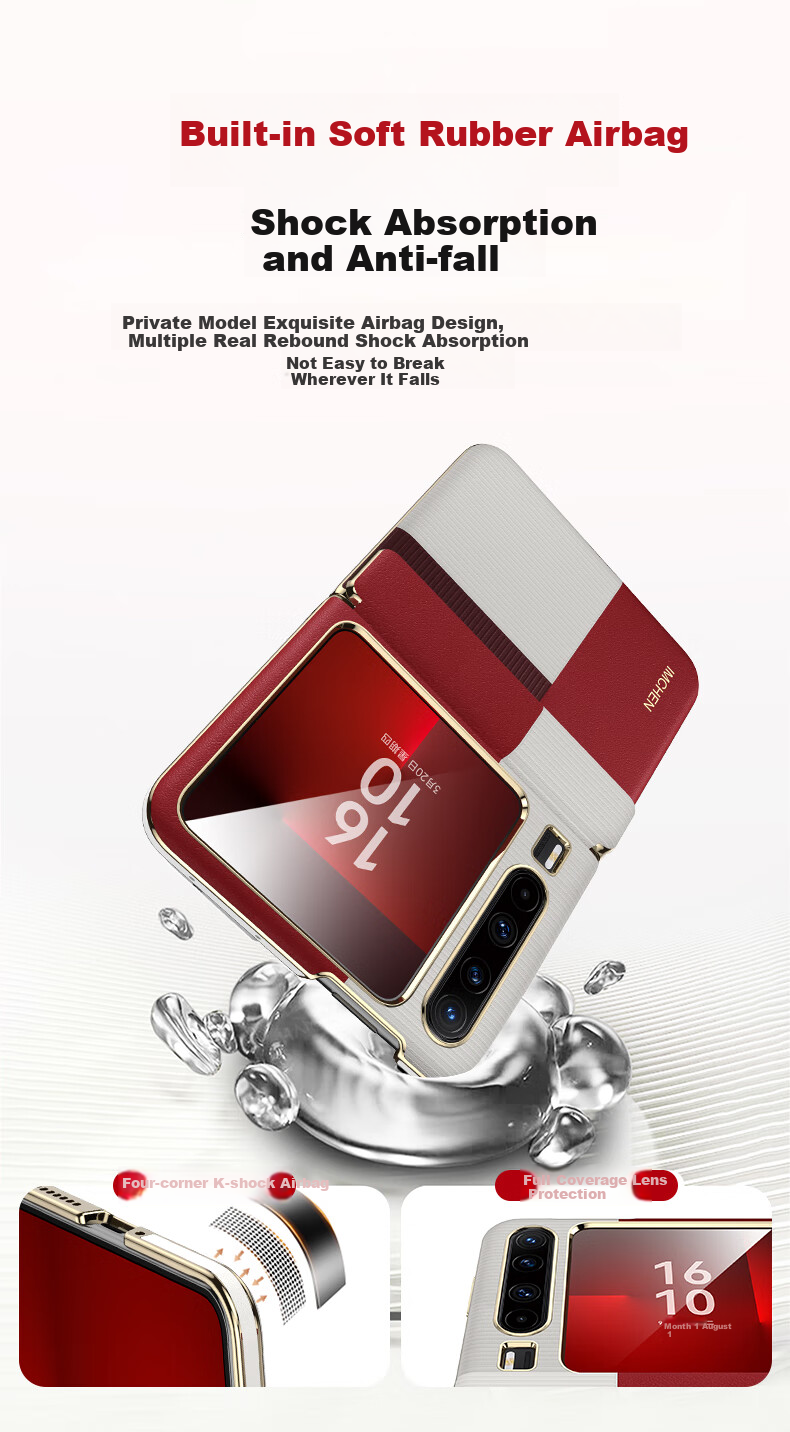 Чехол Aimeichen для Huawei Pura X, защита экрана, складной, противоударный, бизнес-стиль, красный