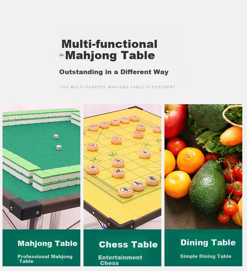 Накладка на стол для игры в маджонг Huasheng, складная, двусторонняя, 80x80 см, с алюминиевым краем