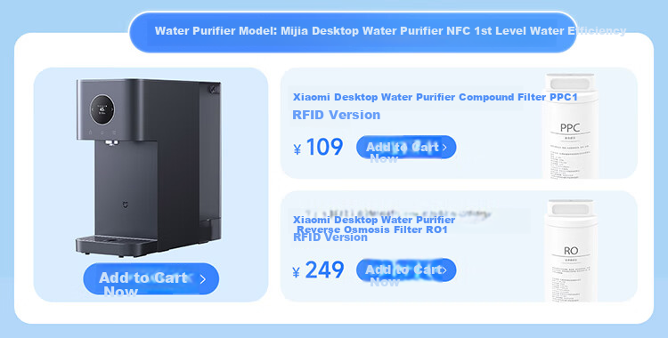 Умный настольный фильтр для воды Xiaomi Mijia RO обратный осмос, система очистки воды с NFC, мгновенный нагрев, разделение отходов, резервуар для воды, уровень 1 энергоэффективности MRH142b