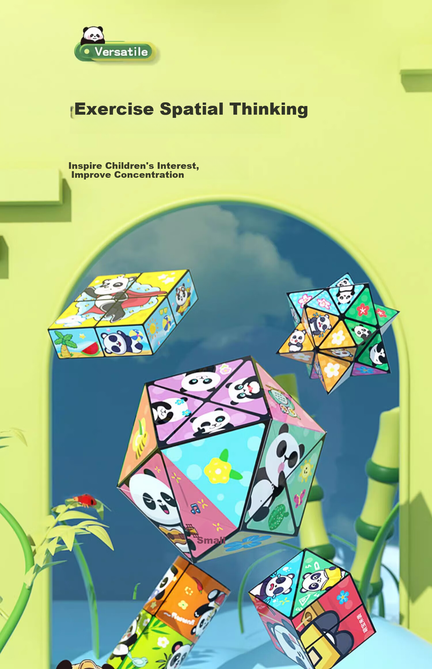 Lankupa Panda Transformable Infinite Cube, 3D строительные блоки, развивающая игрушка для детей 3-6 лет, подарок на Новый год для девочек