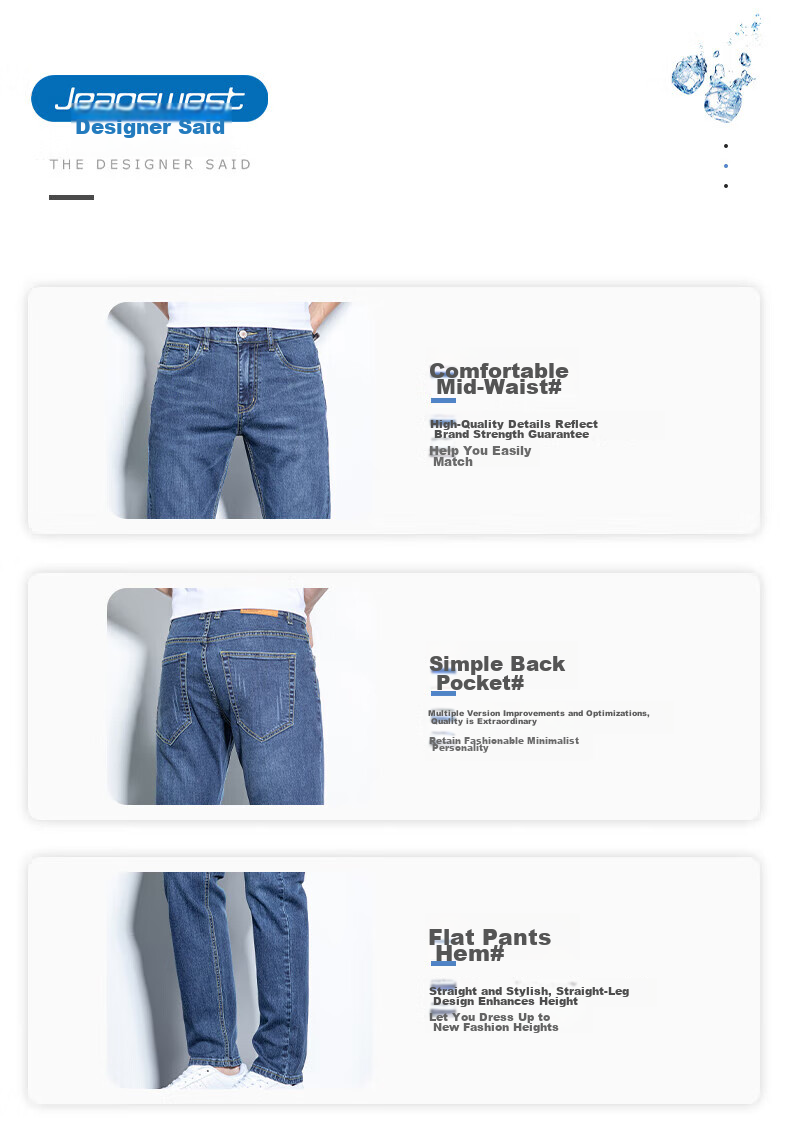 Джинсы мужские Jeanswest, хлопок стрейч, прямые, темно-синие, размер 31