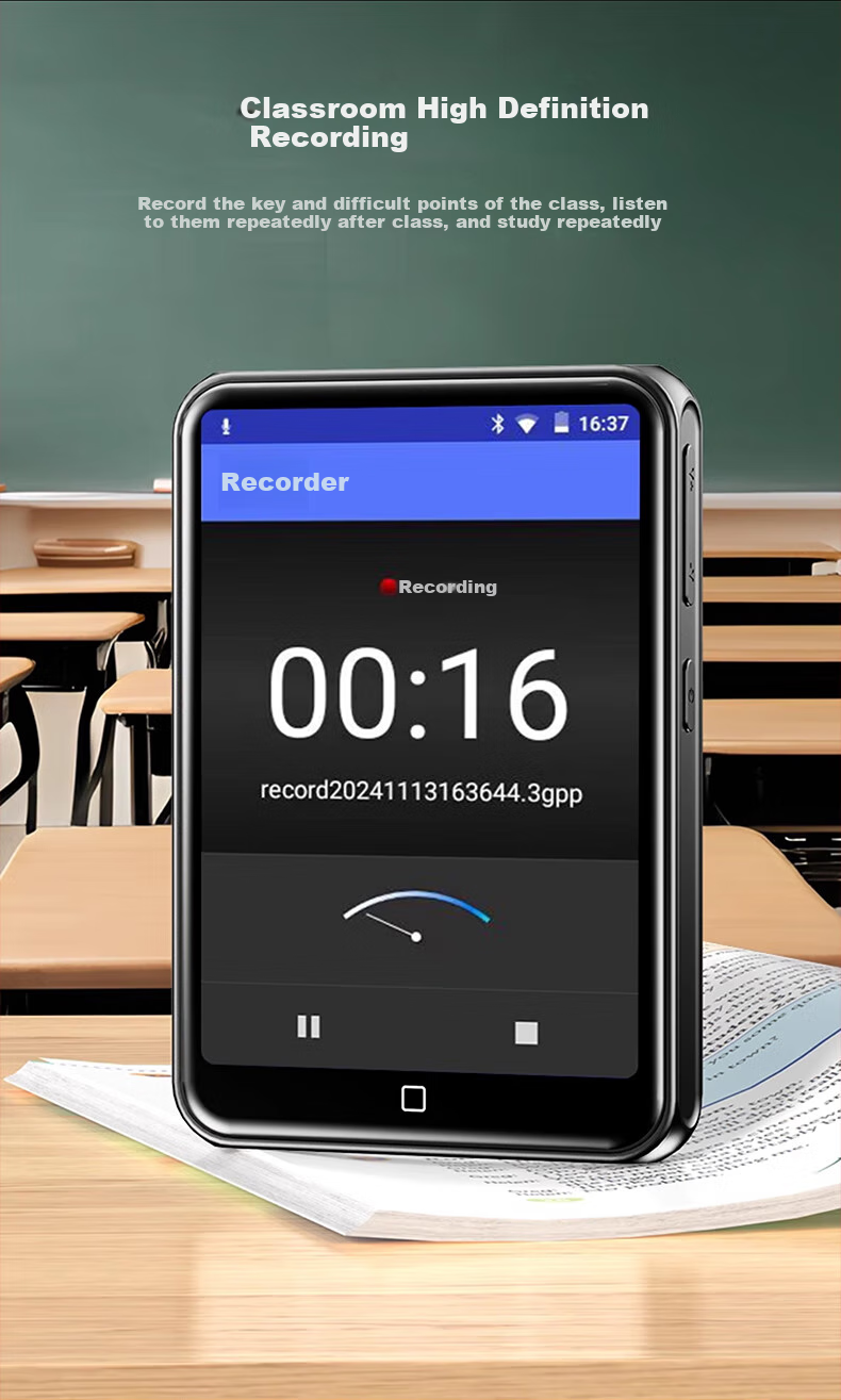 MP3/MP4 плеер RUIZU D60, 48 ГБ, портативный плеер с поддержкой Lossless, Wi-Fi, Bluetooth, словарь для студентов