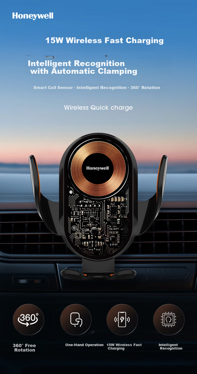Автомобильное беспроводное зарядное устройство Honeywell HZX7, держатель для телефона с креплением на вентиляционное отверстие, 15 Вт