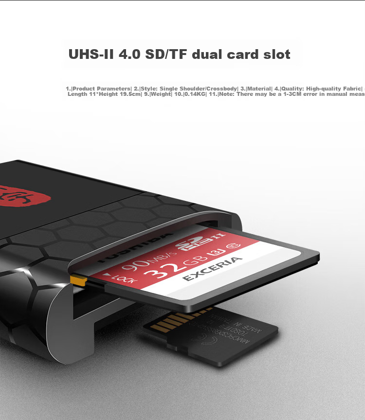 Картридер Chuanyu USB 3.1 Multifunctional, высокоскоростной UHS-II SD/UHS-I TF4.0, совместимый с компьютерами, смартфонами, камерами Apple 17/16 DSLR и картами памяти