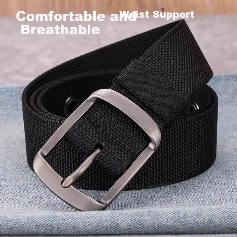 Ремень Huili Canvas Belt для мужчин с пряжкой-булавкой, мужской плетеный нейлоновый рабочий повседневный универсальный тактический джинсовый ремень