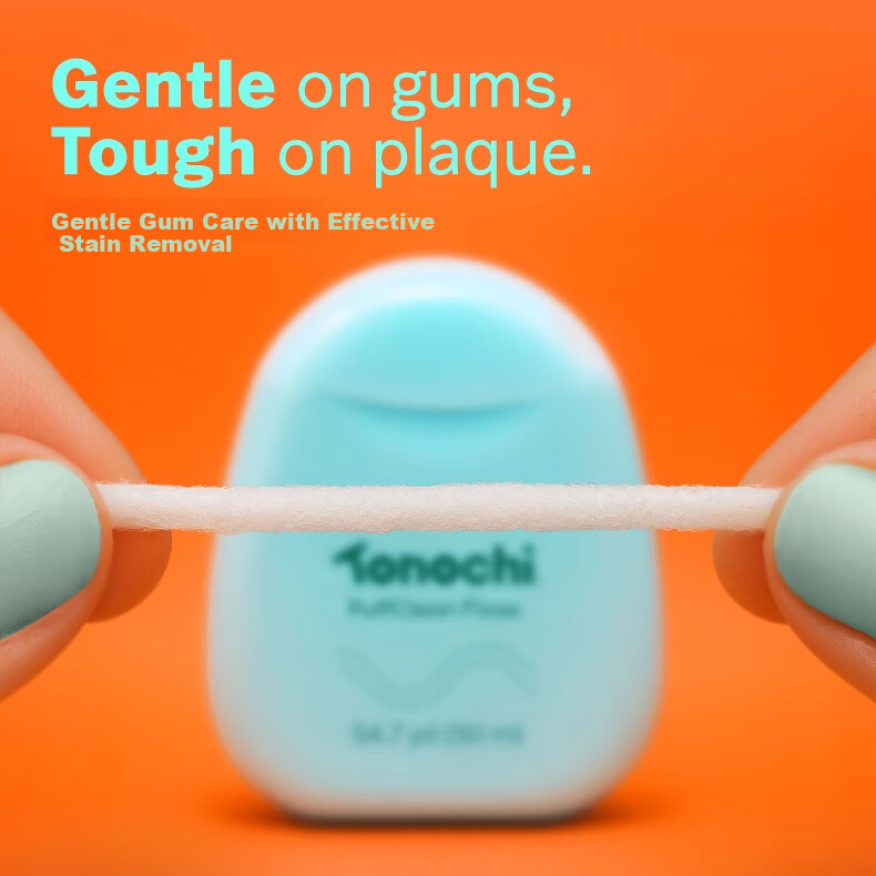 Зубная нить Tonochi, 50 м, экстрадлинная, эффективная очистка, без воска, для ортодонтии, защита десен, свежее дыхание, мятная