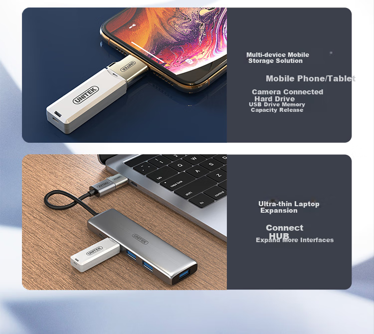 Адаптер UNITEK USB-C на USB 3.0 OTG Y-A025GNI