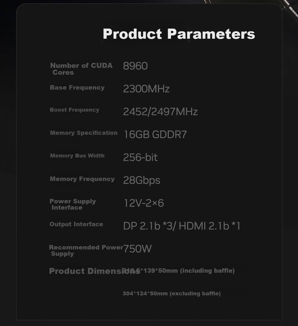 Видеокарта Yingchi GeForce RTX 5070 Ti Metal Master Black Edition OC, 16GB GDDR7, DLSS 4, E-Sports Gaming Design Editing AI Graphics Card