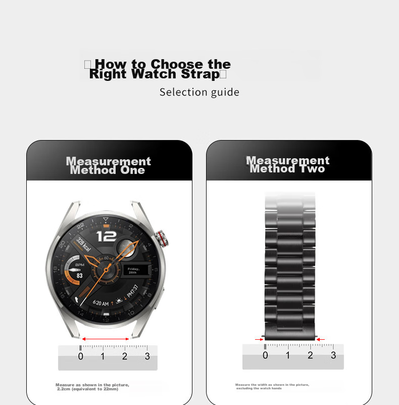Ремешок из нержавеющей стали MSSM для Huawei Watch GT5/4/3/Watch3/Pro и Honor Magic2, трехзвенный, черный, 20 мм
