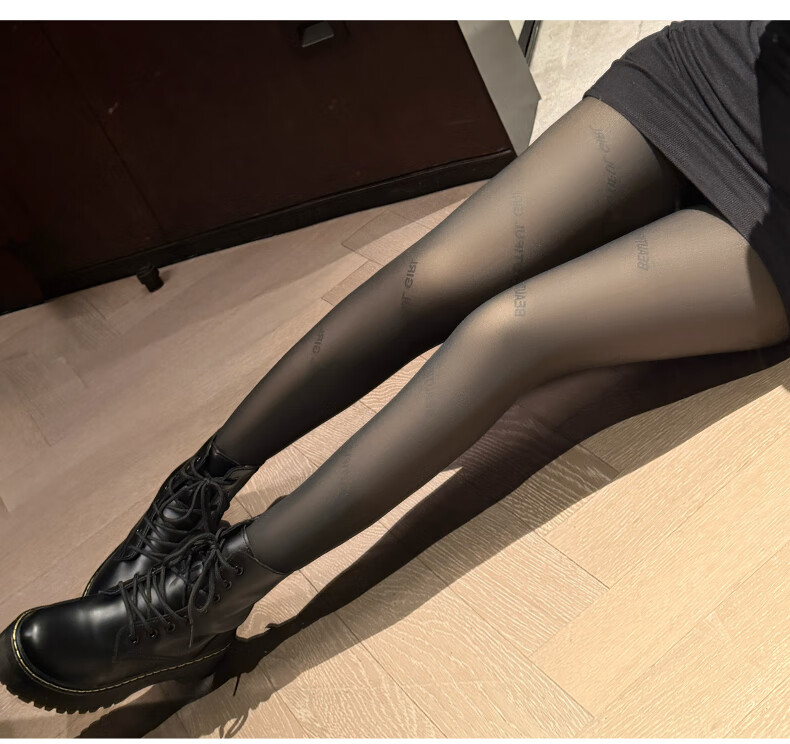 Женские утепленные колготки Zhenmei с буквами, черный, 200 г, зимние, осенние, с эффектом голой ноги