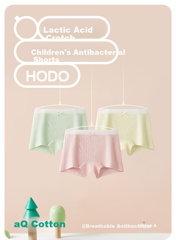 Hodo Девочки, хлопковое нижнее белье, 3 шт. Трусики-шорты K4038, размер 150