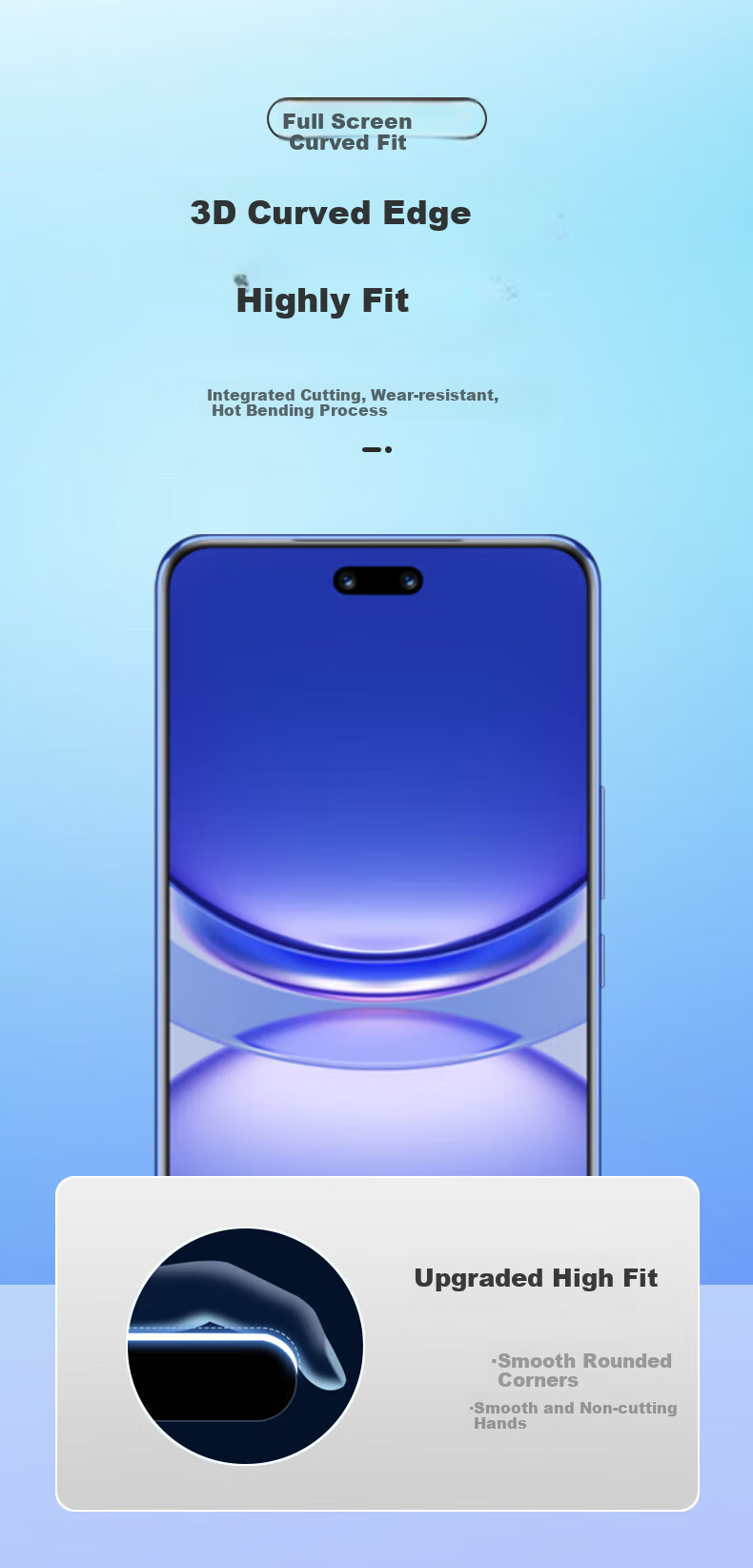 Защитное стекло Baozou для Huawei Nova 12 Pro/12 Ultra, противоударное, антиотпечатки, полное покрытие экрана