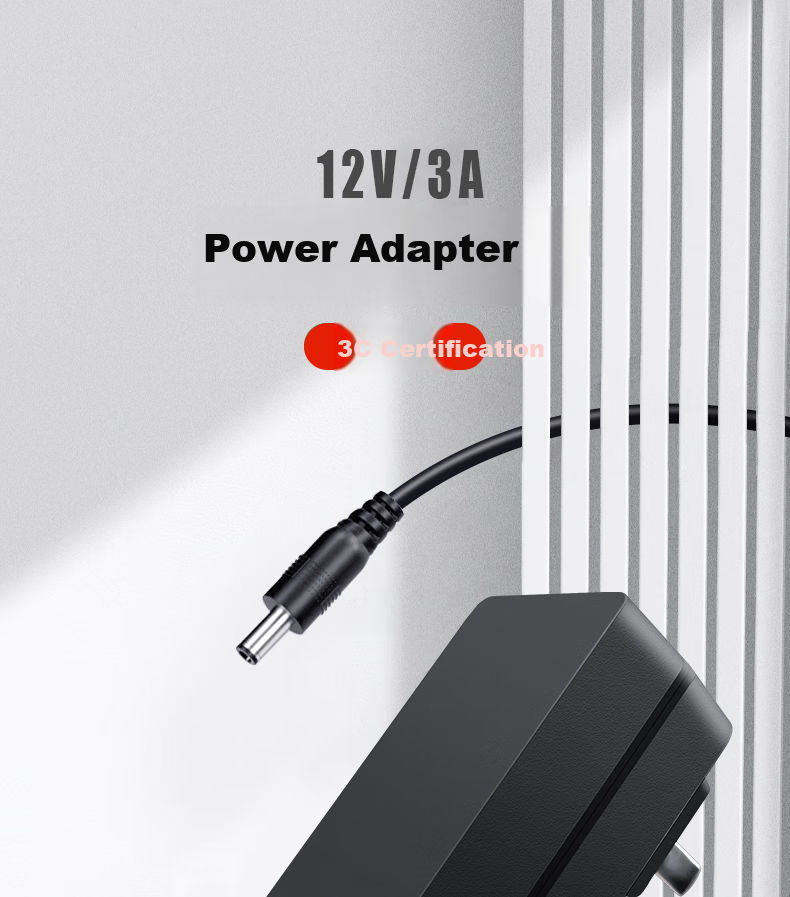 Адаптер питания Youpin 12V3A, шнур питания для монитора, зарядное устройство постоянного тока для маршрутизатора, ТВ-приставки, камеры видеонаблюдения, универсальный круглый штекер 5.5*2.5/2.1 мм, 2А