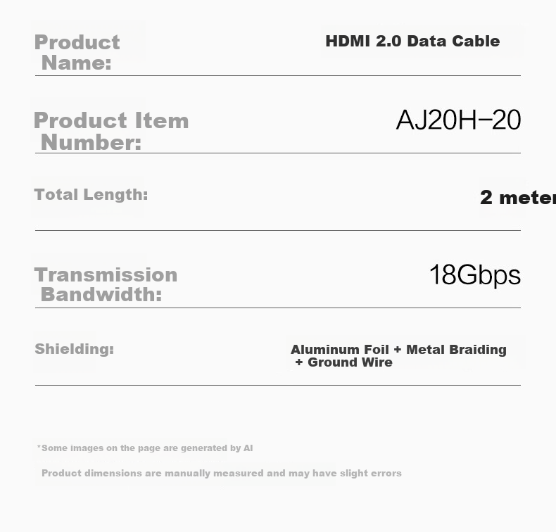 Кабель Deli HDMI версии 2.0, 4K, 2 метра, для подключения ноутбука, ТВ-приставки к телевизору, проектору, монитору, видеокабель