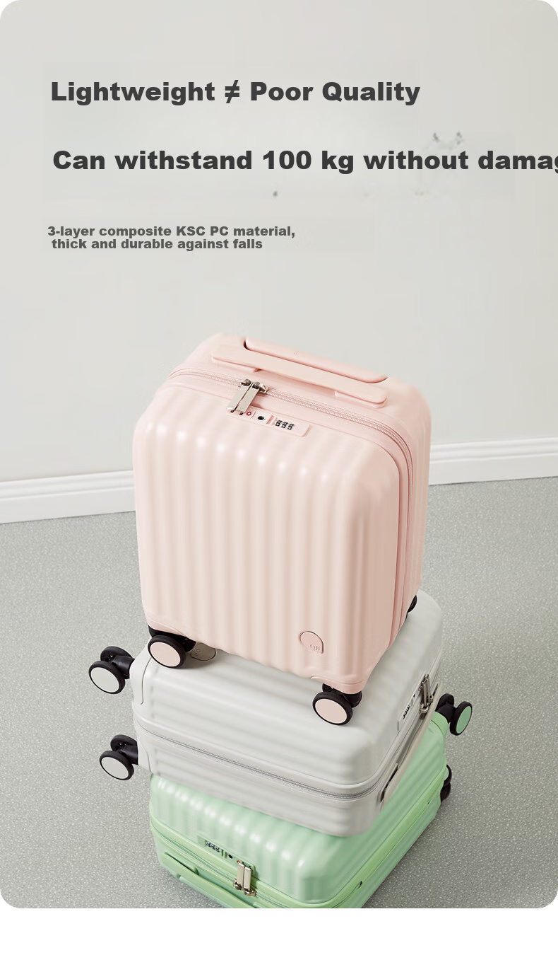Чемодан Aji Luggage, женский, ручная кладь, 14 дюймов, легкий, для путешествий, весна-осень, детский