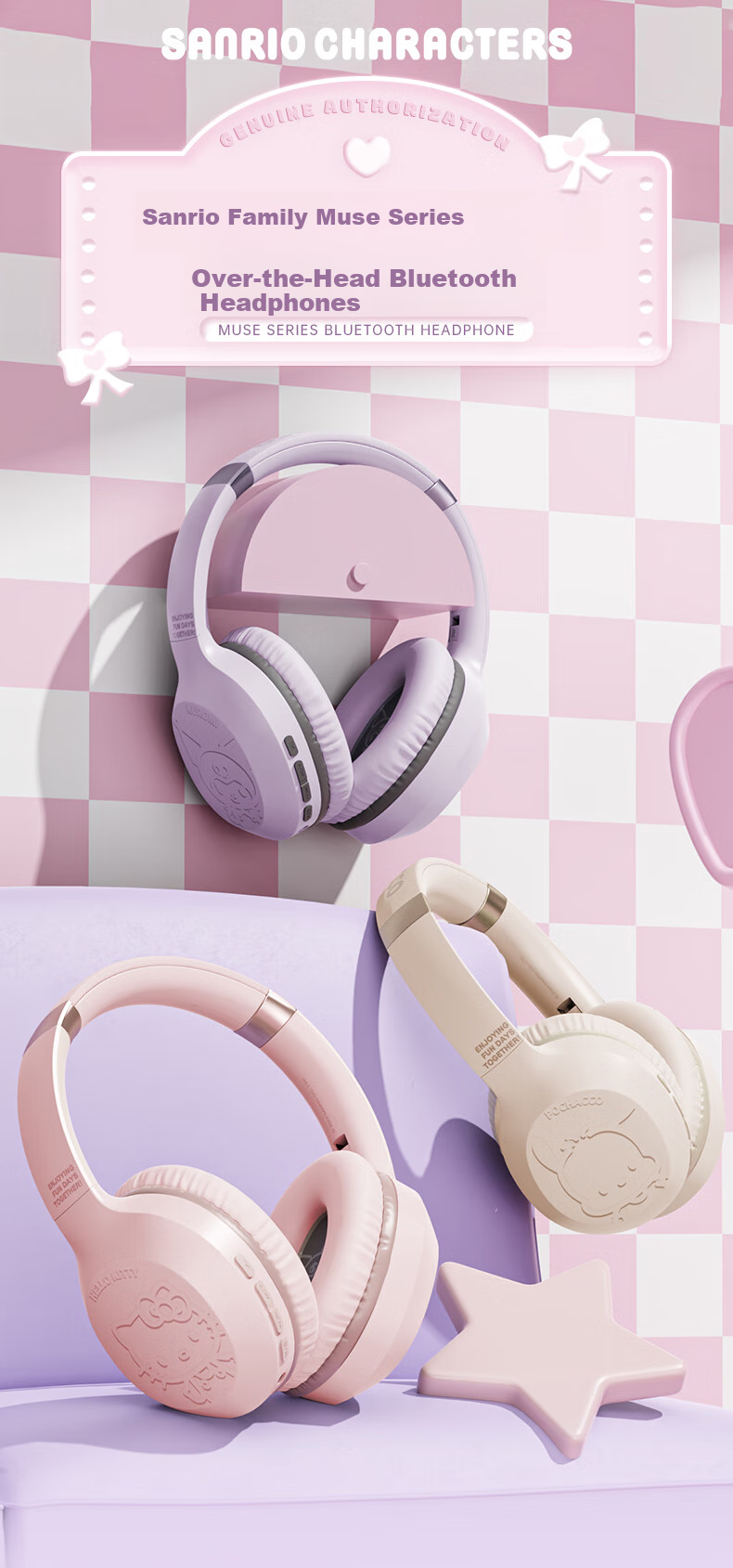 Беспроводные наушники Chenfeng Sanrio Bluetooth S05, детские, спортивные, игровые, подарок на Новый год, совместимы с Apple, Huawei, Xiaomi