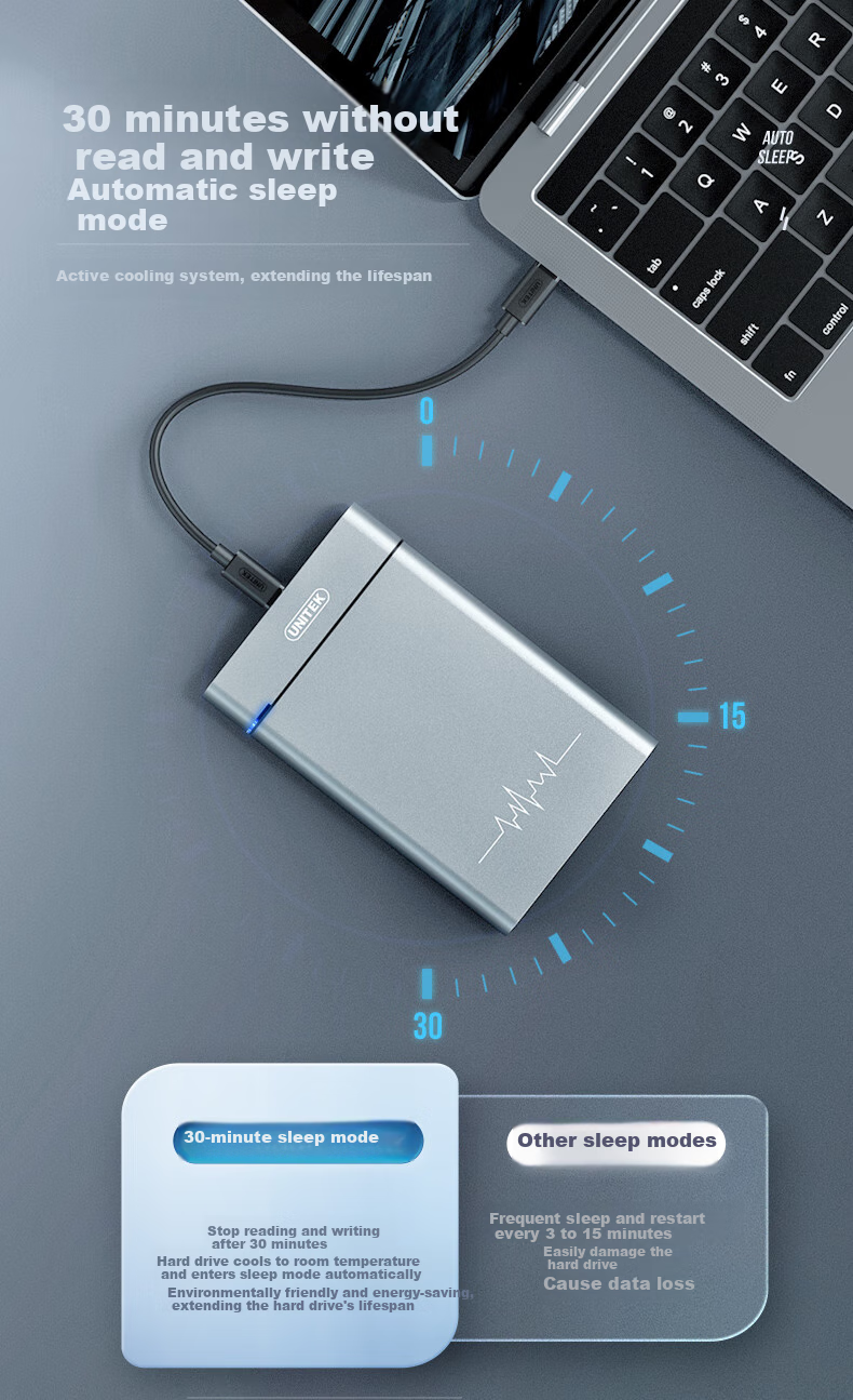 Внешний корпус для жесткого диска UNITEK S109A, 2.5 дюйма, USB 3.2 Gen 2, алюминиевый сплав, черный